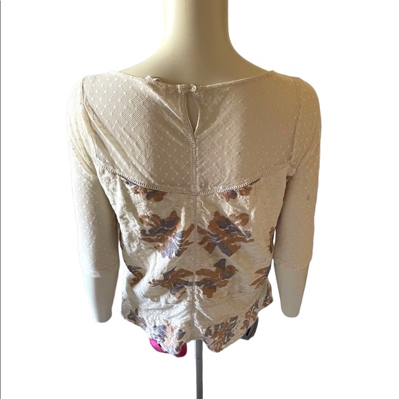 Anthropologie Meadow Rue Lace 3/4 Sleeve Top - Size Small - Picture 5 of 10